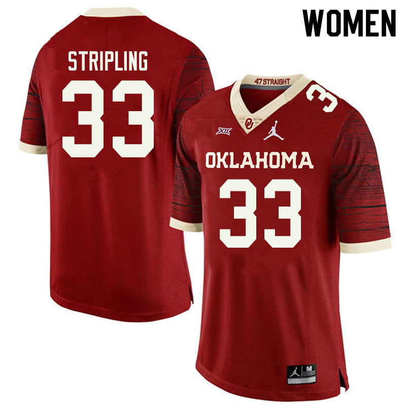 Jordan Brand Women #33 Marcus Stripling Oklahoma Sooners College Football Jerseys Sale-Retro - Click Image to Close